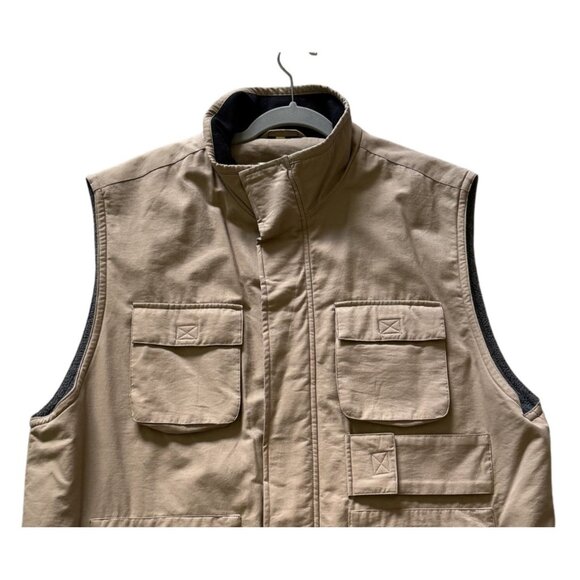 Fieldmaster Mens Khaki Utility Vest XL Multiple Pockets Hiking Hunting Camping - Picture 2 of 7